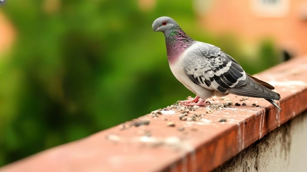 Dépigeonnage nécessaire pour ce pigeon devant une maison